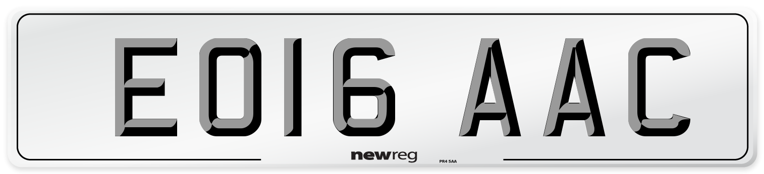 EO16 AAC Number Plate from New Reg